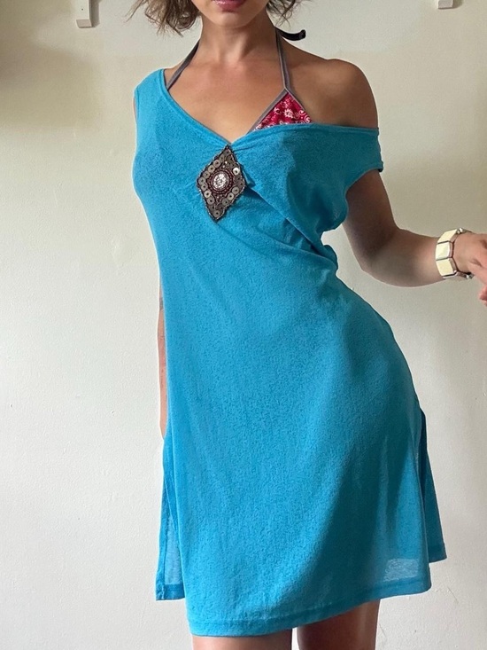 Dresses & Skirts - Y2K off-the shoulders sun dress — Unlabeled